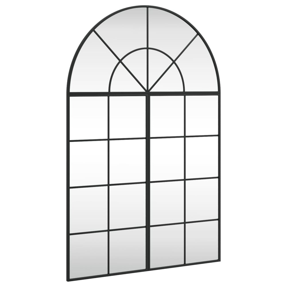 Schwarzer Wandspiegel 80x120 cm, Gewölbt
