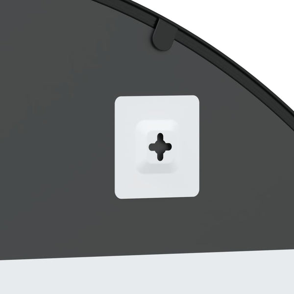 Schwarzer Wandspiegel 100x70 cm Gewölbt
