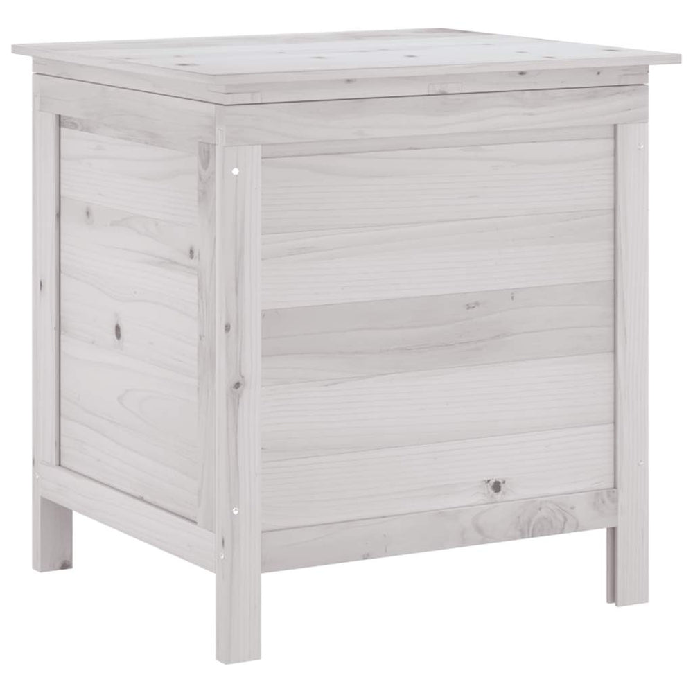 Gartentruhe Weiß Massivholz 50x49x56,5cm