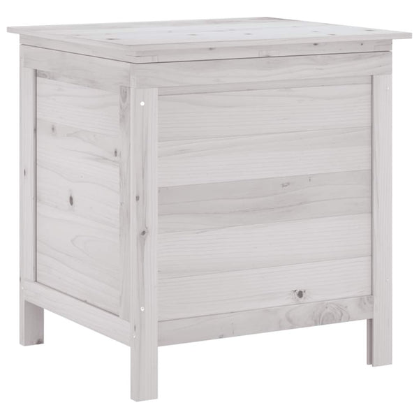 Gartentruhe Weiß Massivholz 50x49x56,5cm