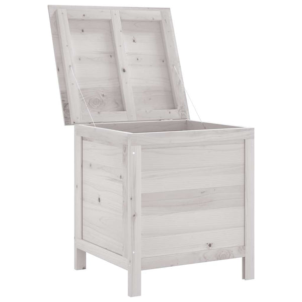 Gartentruhe Weiß Massivholz 50x49x56,5cm