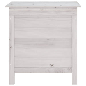 Gartentruhe Weiß Massivholz 50x49x56,5cm