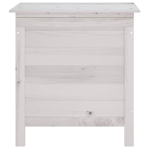 Gartentruhe Weiß Massivholz 50x49x56,5cm