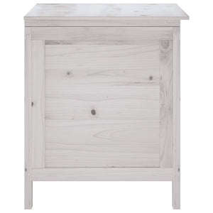 Gartentruhe Weiß Massivholz 50x49x56,5cm