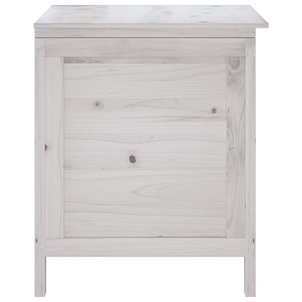 Gartentruhe Weiß Massivholz 50x49x56,5cm