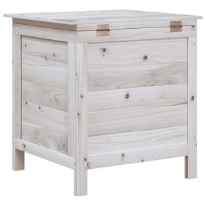Gartentruhe Weiß Massivholz 50x49x56,5cm