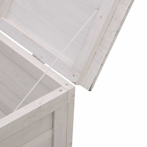 Gartentruhe Weiß Massivholz 50x49x56,5cm