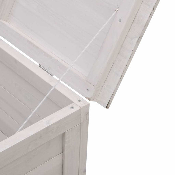 Gartentruhe Weiß Massivholz 50x49x56,5cm