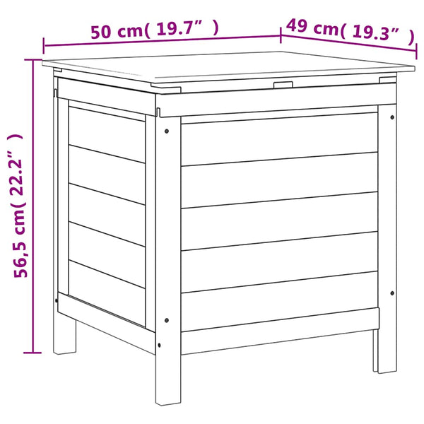 Gartentruhe Weiß Massivholz 50x49x56,5cm