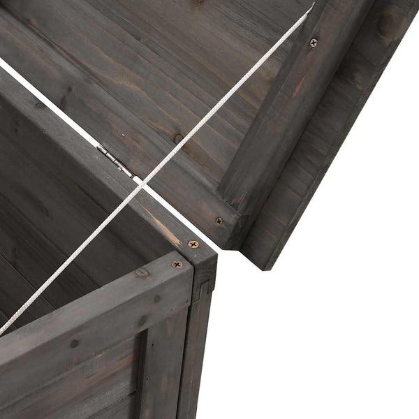 Gartentruhe Anthrazit 50x49x56,5 cm Massivholz