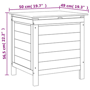 Gartentruhe Anthrazit 50x49x56,5 cm Massivholz