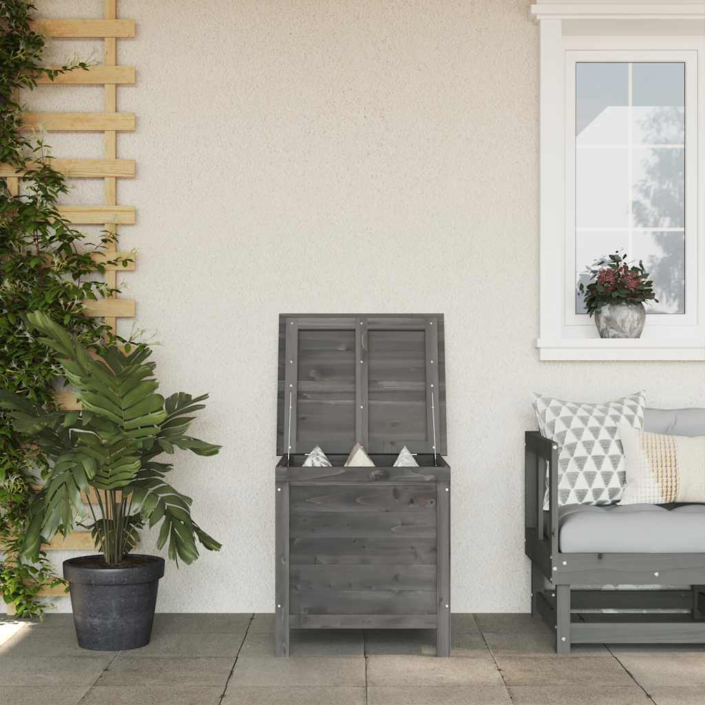 Gartentruhe Anthrazit 50x49x56,5 cm Massivholz