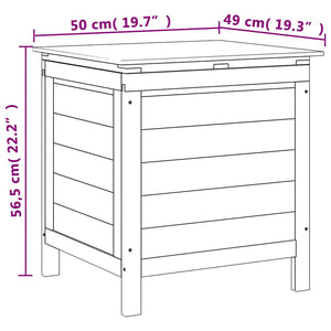 Gartentruhe Braun Massivholz 50x49x56,5cm