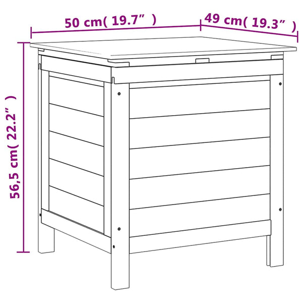Gartentruhe Braun Massivholz 50x49x56,5cm