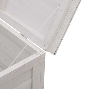 Gartentruhe Weiß, Massivholz Tanne, 99 cm