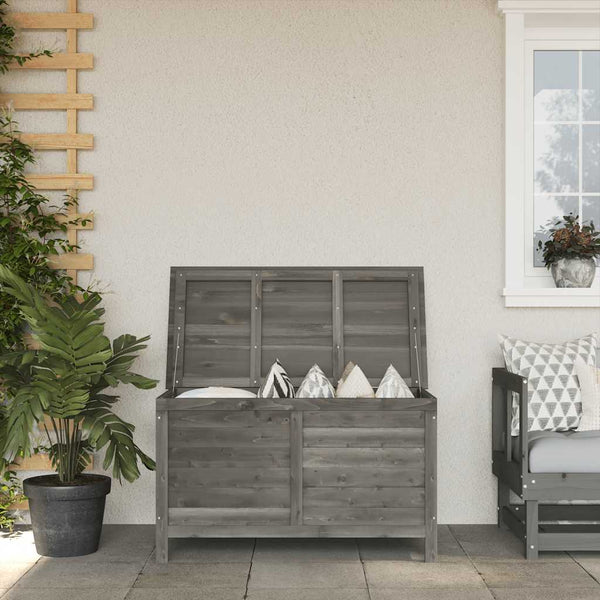 Gartentruhe Anthrazit Massivholz 99cm