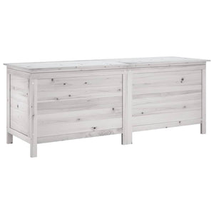 Gartentruhe Weiß 150 cm Massivholz