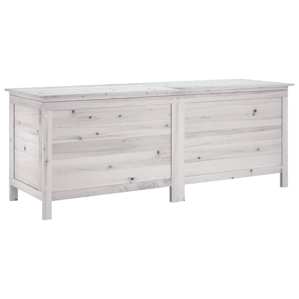 Gartentruhe Weiß 150 cm Massivholz