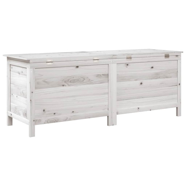 Gartentruhe Weiß 150 cm Massivholz