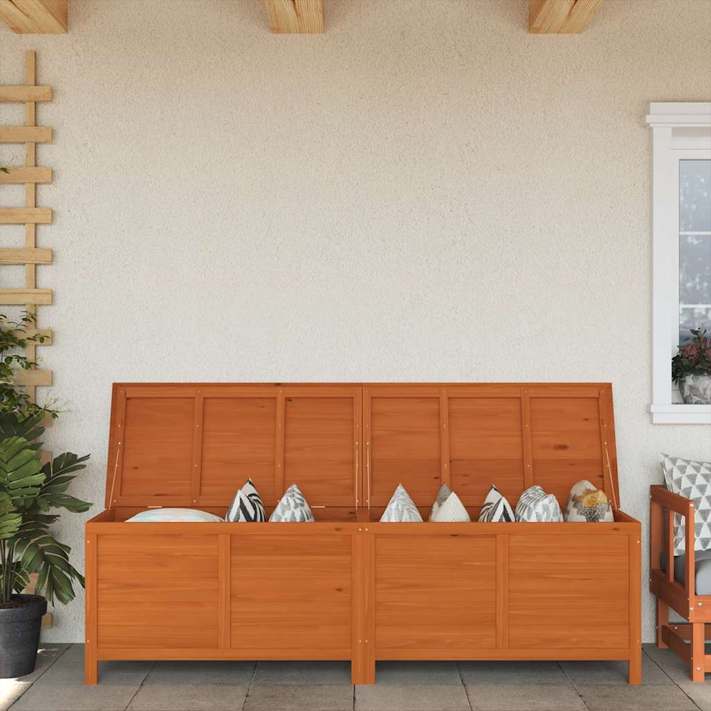 Gartentruhe Braun Massivholz 198,5 cm
