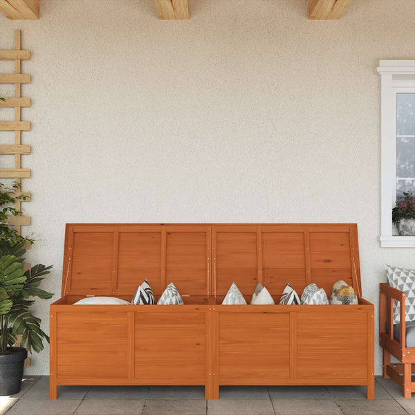 Gartentruhe Braun Massivholz 198,5 cm