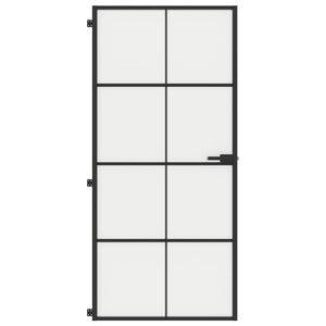 Innentür Schlank Schwarz 93x201,5 cm Hartglas & Aluminium