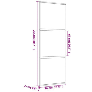 Schiebetür Golden 76x205 cm Matt ESG-Glas und Aluminium