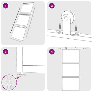 Schiebetür Golden 90x205 cm Matt ESG-Glas und Aluminium