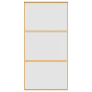vidaXL Porte coulissante Doré 102,5x205 cm Verre trempé mat et aluminium