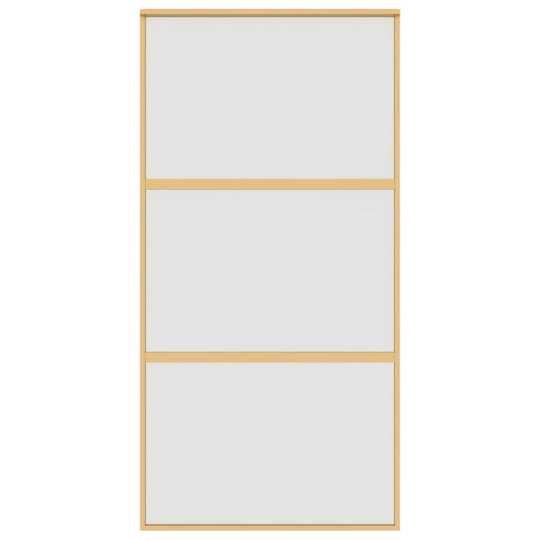 vidaXL Porte coulissante Doré 102,5x205 cm Verre trempé mat et aluminium