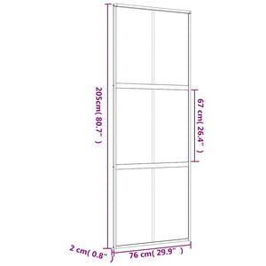 Schiebetür Golden 76x205 cm ESG-Klarglas und Aluminium