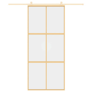 Schiebetür Golden 90x205 cm ESG-Klarglas und Aluminium