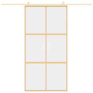 Schiebetür Golden 102,5x205 cm ESG-Klarglas und Aluminium