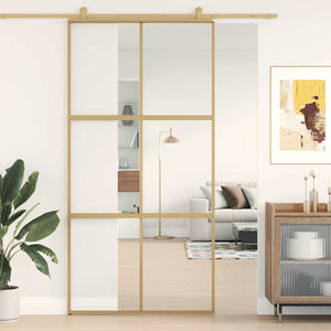 Schiebetür Golden 102,5x205 cm ESG-Klarglas und Aluminium