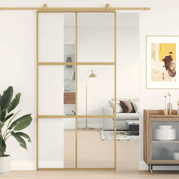 Schiebetür Golden 102,5x205 cm ESG-Klarglas und Aluminium