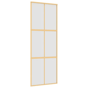 vidaXL Porte coulissante dorée 76x205 cm verre ESG mat et aluminium