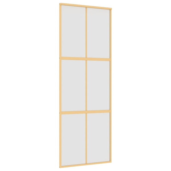 vidaXL Porte coulissante dorée 76x205 cm verre ESG mat et aluminium