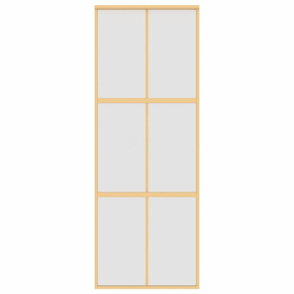 vidaXL Porte coulissante dorée 76x205 cm verre ESG mat et aluminium