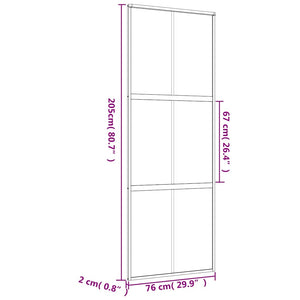 vidaXL Porte coulissante dorée 76x205 cm verre ESG mat et aluminium