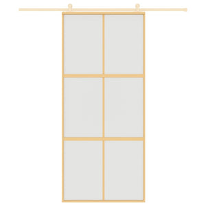 Schiebetür Golden 90x205 cm Matt ESG-Glas und Aluminium