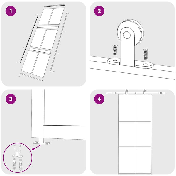 Schiebetür Golden 90x205 cm Matt ESG-Glas und Aluminium