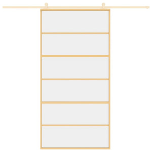 Schiebetür Golden 102,5x205 cm ESG-Klarglas und Aluminium