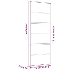 Schiebetür Golden 76x205 cm Matt ESG-Glas und Aluminium