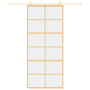 Schiebetür Golden 90x205 cm ESG-Klarglas und Aluminium