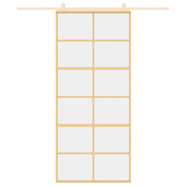Schiebetür Golden 90x205 cm ESG-Klarglas und Aluminium