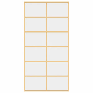vidaXL Porte coulissante Dorée 102,5x205 cm en verre trempé transparent et aluminium
