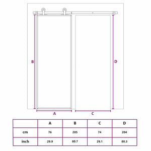 Schiebetür Golden 76x205 cm Matt ESG-Glas und Aluminium