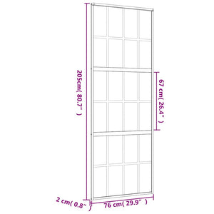 Schiebetür Golden 76x205 cm ESG-Klarglas und Aluminium