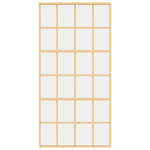 vidaXL Porte coulissante Dorée 102,5x205 cm en verre trempé transparent et aluminium