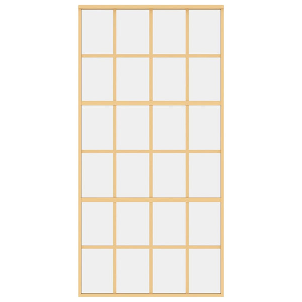 vidaXL Porte coulissante Dorée 102,5x205 cm en verre trempé transparent et aluminium